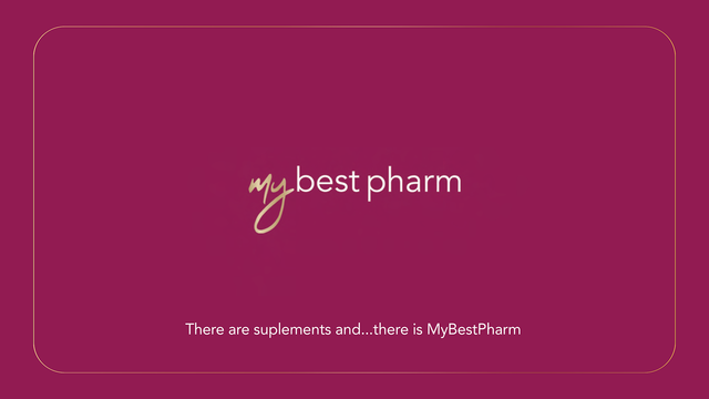 MyBestPharm logo on a deep pink background