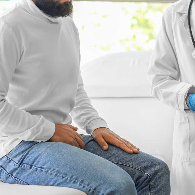 Man in a consultation with a doctor in a white coat