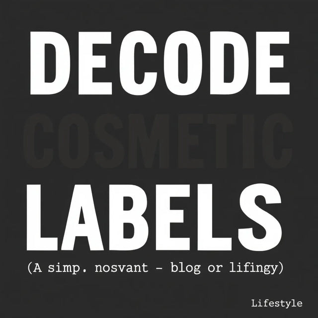 Bold graphic reading Decode Cosmetic Labels on a black background