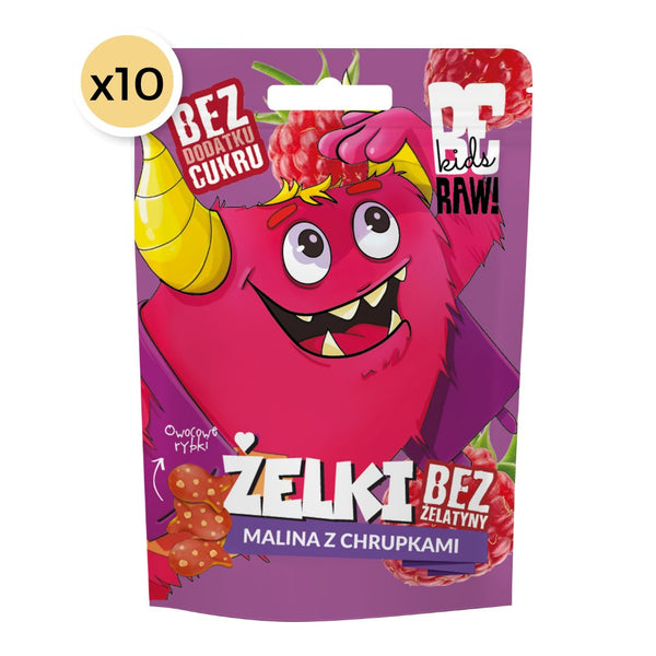 Kids Jelly Beans - Raspberry with Crisps 35g x10
