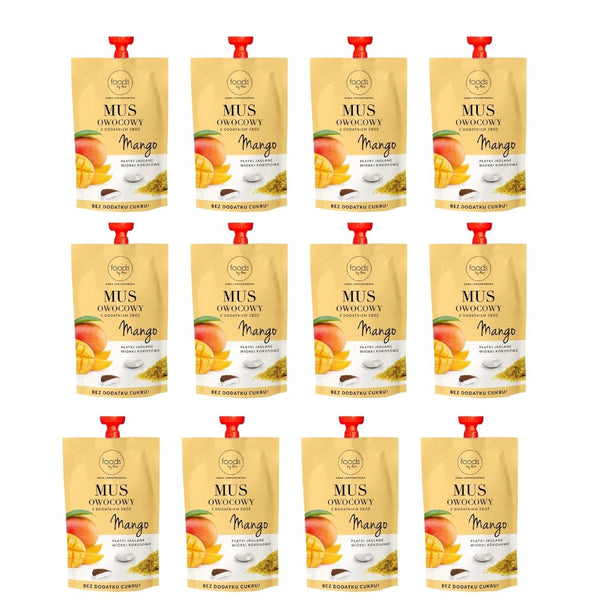 Fruit puree with cereals Mango & Millet flakes & Coconut flakes 100g x12