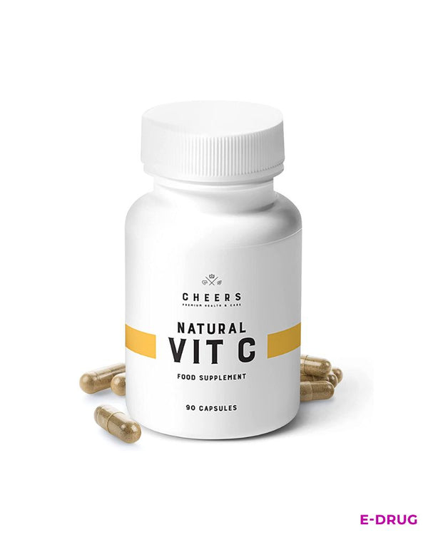 Natural Vitamin C High Dose 1000 mg 90 Capsules Acerola Extract - E-Drug