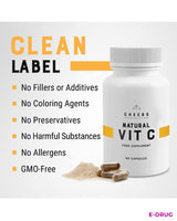 Vitamin C High Dose 1000 mg 90 Capsules Acerola Extract Natural - E-Drug