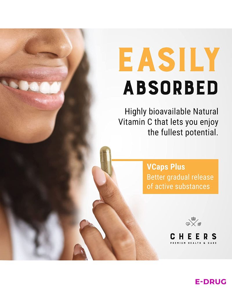 Vitamin C High Dose 1000 mg 90 Capsules Acerola Extract Natural - E-Drug