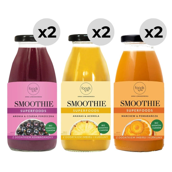 Smoothie Set - 2x Chokeberry, 2x Pineapple, 2x Carrot 250ml