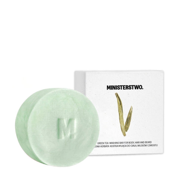 GREEN TEA: Washing Bar for body, hair & beard 85g