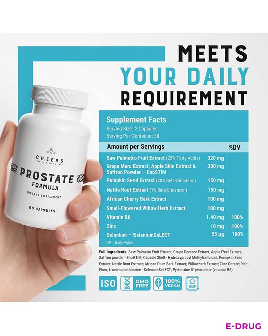 Cheers Prostate Formula - Comprehensive Support for Prostate Health - E-Drug
