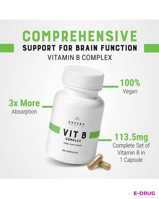 Cheers Vitamin B Complex with L-Theanine, L-Tryptophan, and Magnesium Cheers