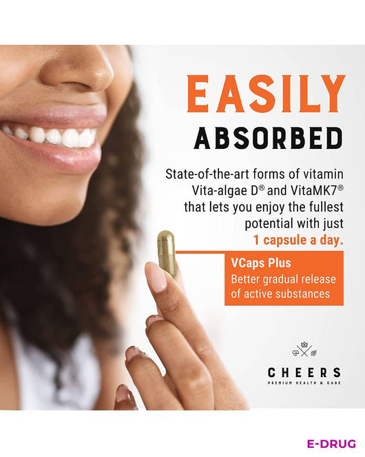 Cheers Vitamins D3+K2 The Biologically Active Vitamin Complex for Your Health Cheers