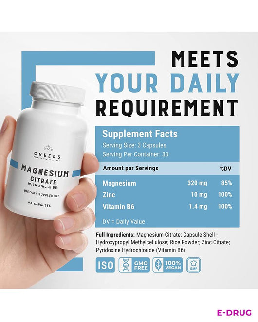Magnesium Citrate with Zink and B6 from Cheers - E-Drug