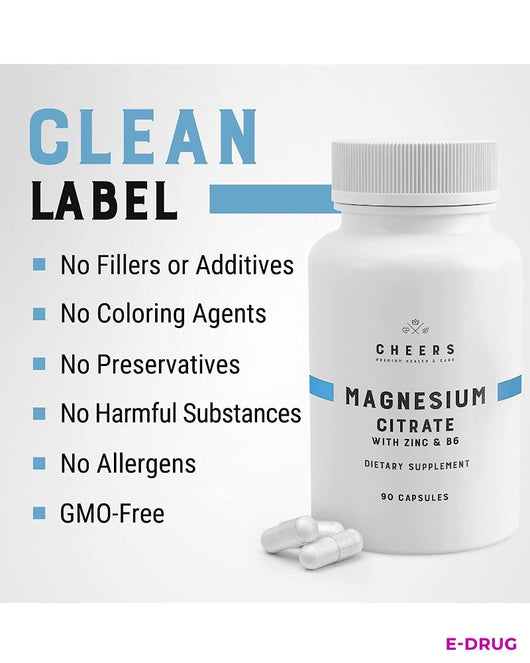 Magnesium Citrate with Zink and B6 from Cheers - E-Drug