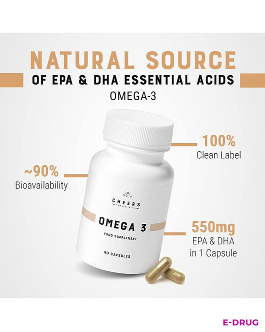 Omega3 Fatty Acids - Essential Brain and Body Support from Cheers - E-Drug