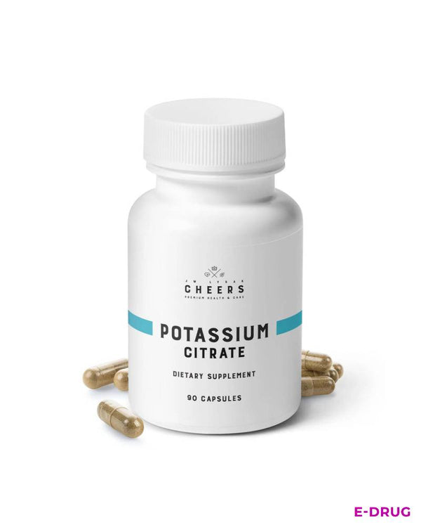 Premium Potassium Citrate Capsules 333mg Highly Bioavailable, Organic Form - E-Drug